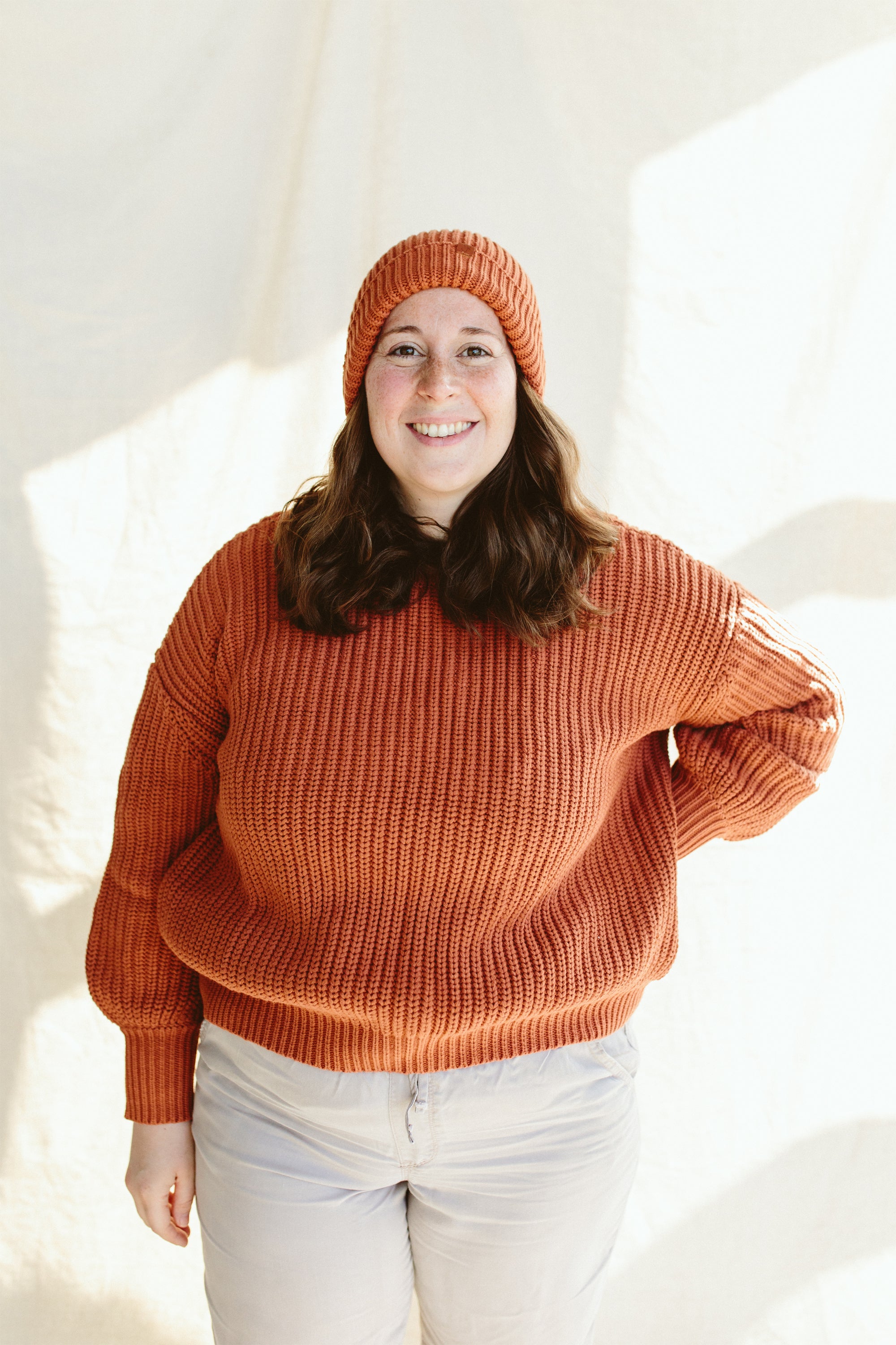 WOMENS CHUNKY KNIT SWEATER | CLAY