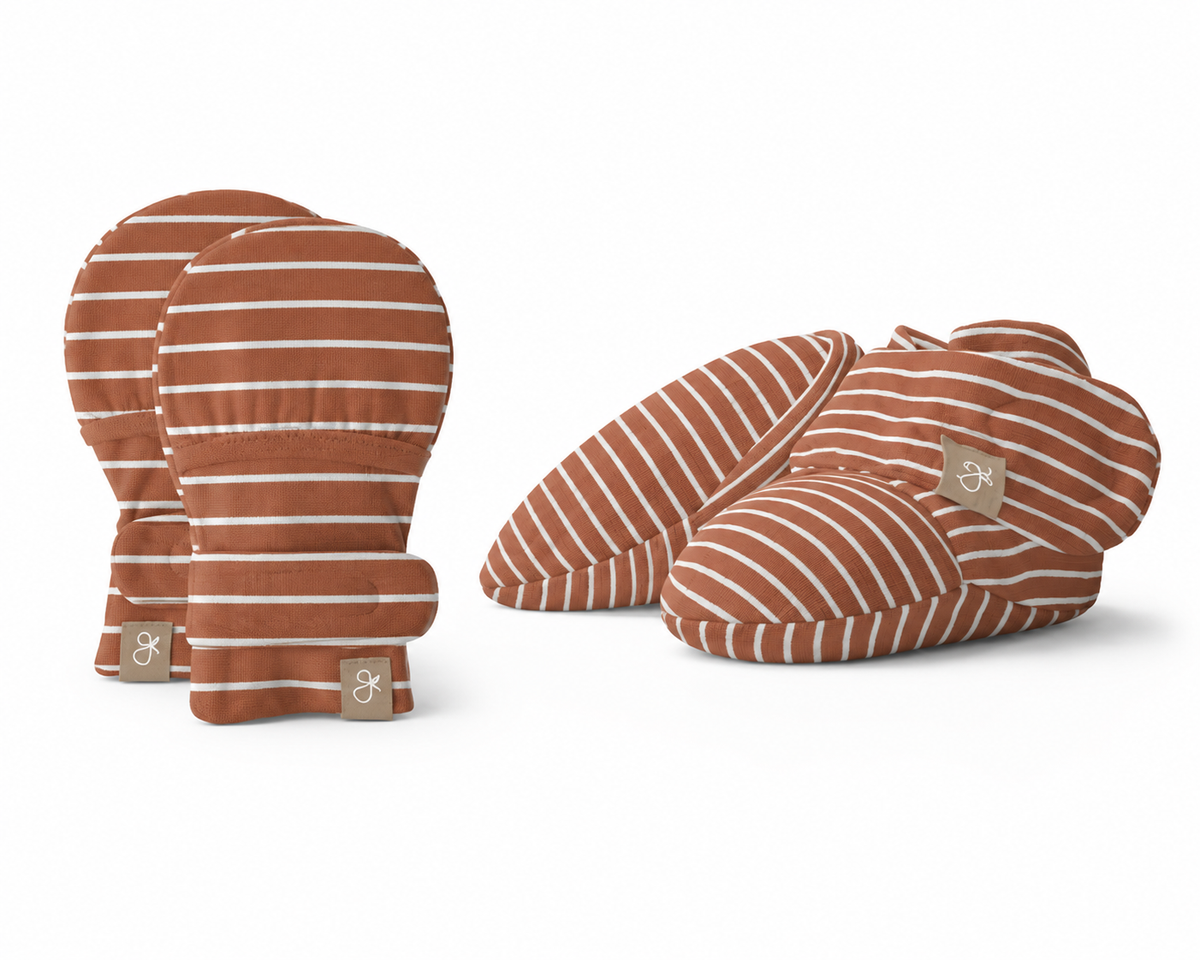 STAY ON MITTS + BOOTS SET | CLAY STRIPE