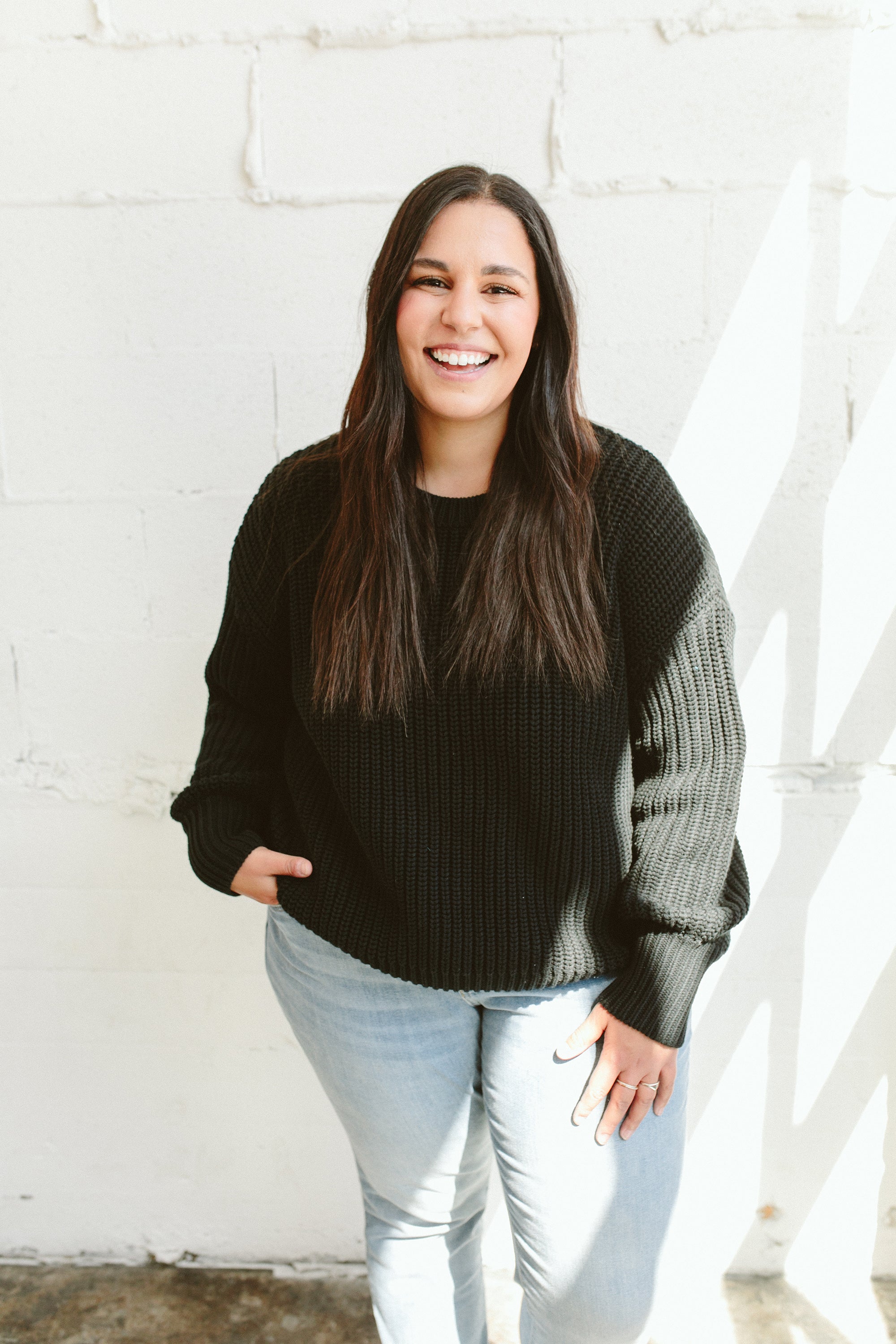 ADULT CHUNKY KNIT SWEATER | SHADOW