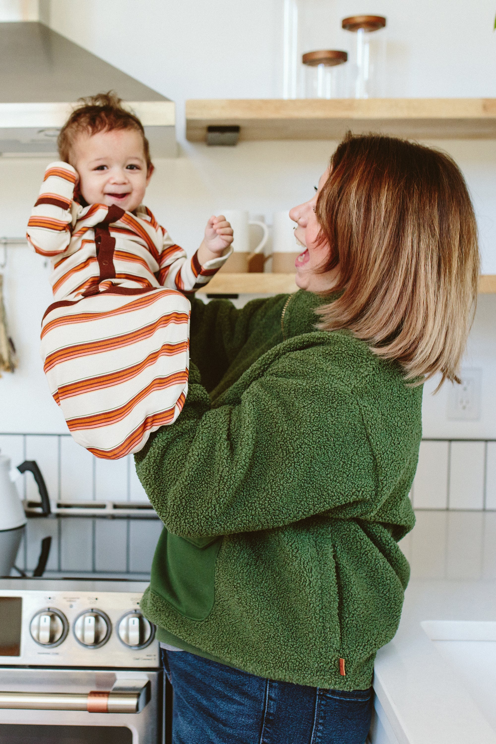 ADULT SHERPA ZIP PULLOVER | SPRUCE – goumikids