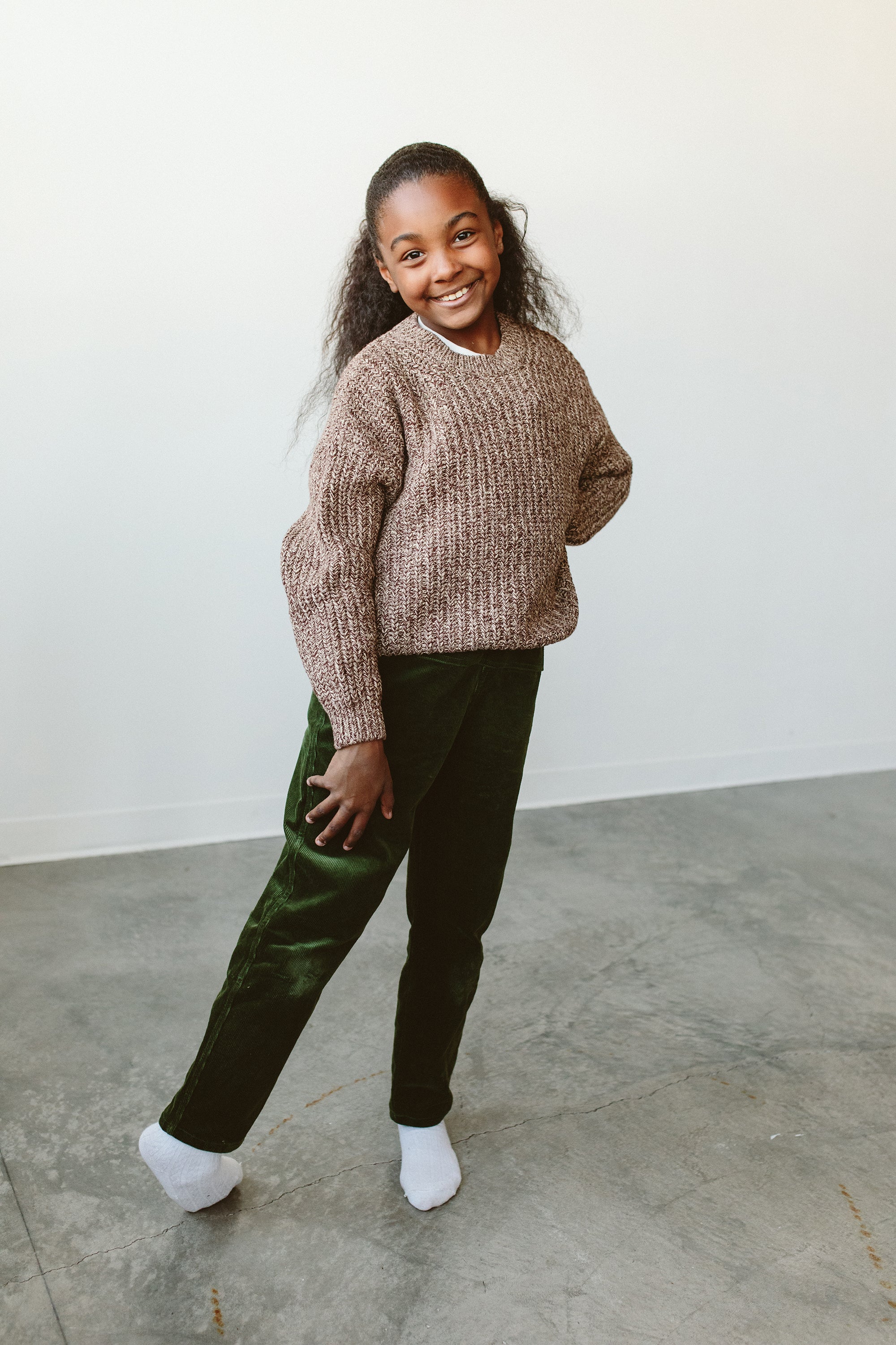 CHUNKY KNIT SWEATER | BARK – goumikids