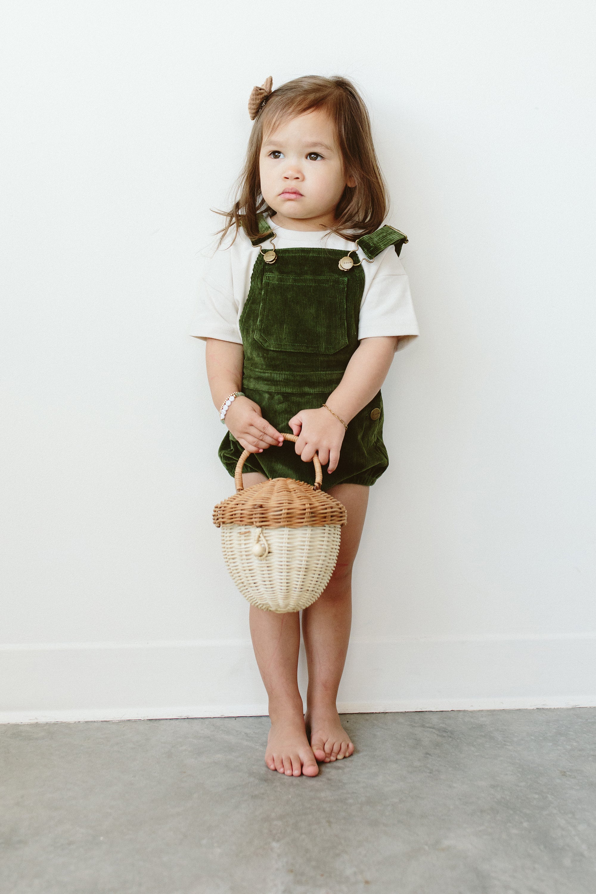 CORDUROY OVERALL ROMPER | SPRUCE