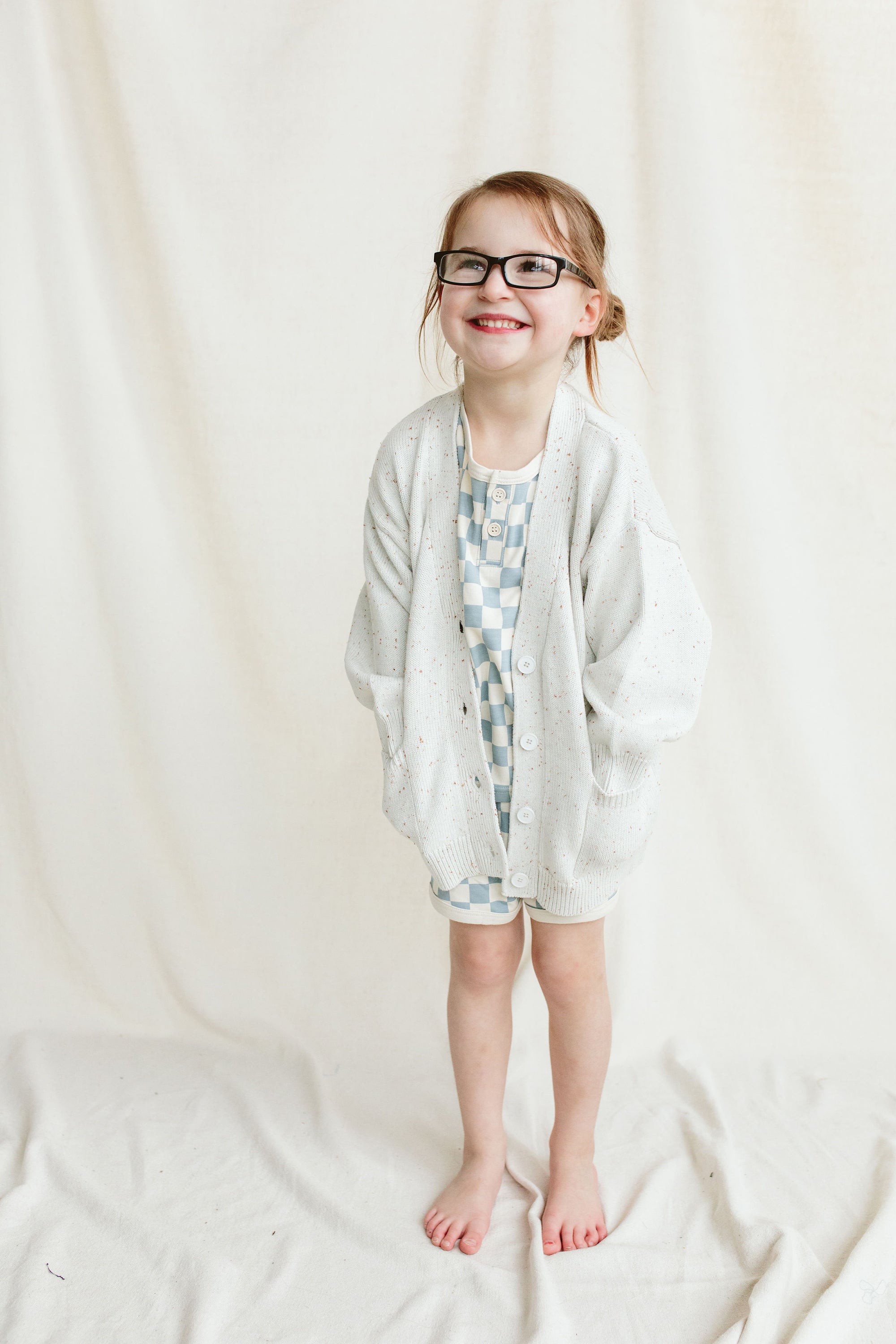 BIG KID KNIT BUTTON-UP SWEATER | SHELL
