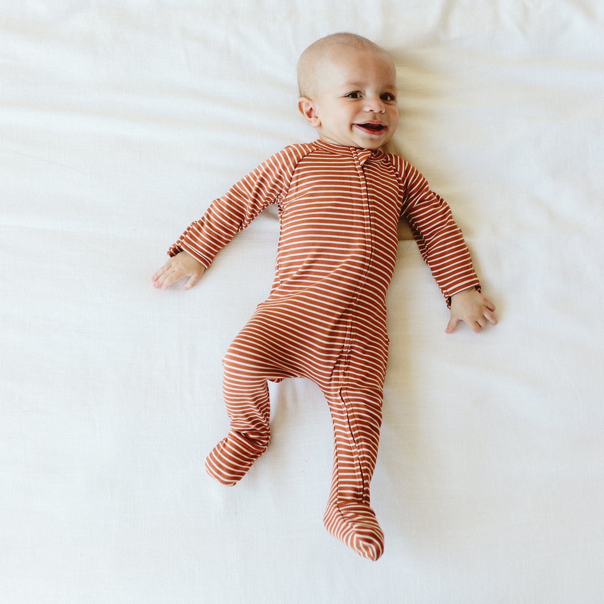 GROW WITH YOU FOOTIE | CLAY STRIPE