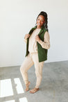 ADULT SHERPA/CORDUROY REVERSIBLE VEST | SPRUCE - goumikids