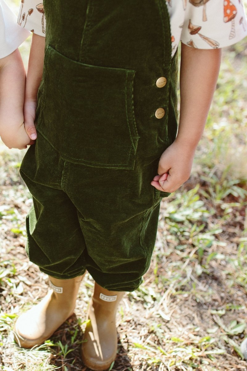 BIG KID CORDUROY OVERALLS | SPRUCE - goumikids