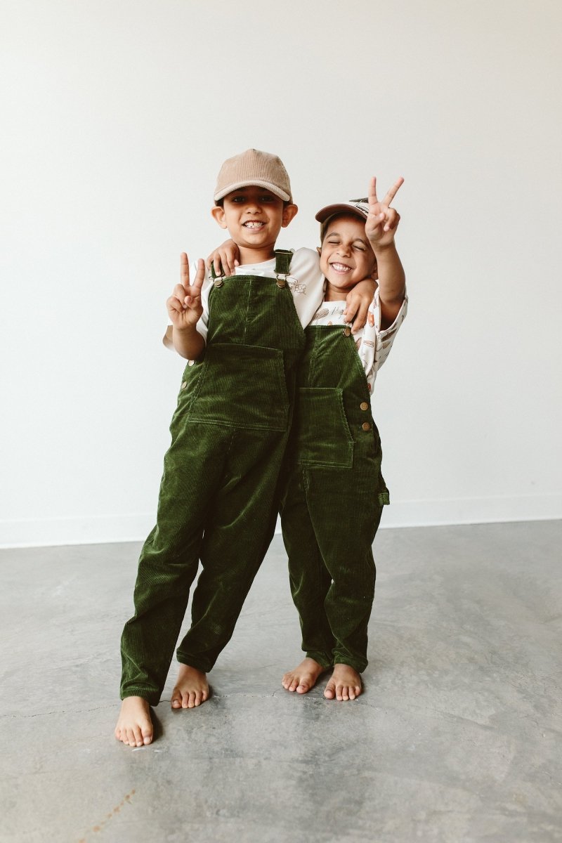 BIG KID CORDUROY OVERALLS | SPRUCE - goumikids