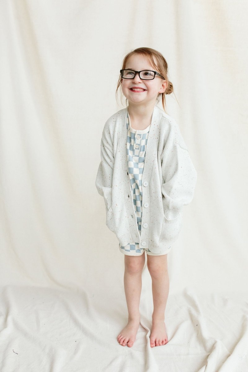BIG KID KNIT BUTTON - UP SWEATER | SHELL - goumikids