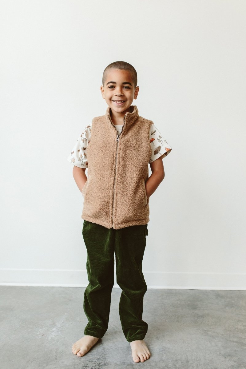 BIG KID SHERPA/CORDUROY REVERSIBLE VEST | CHAMPIGNON - goumikids