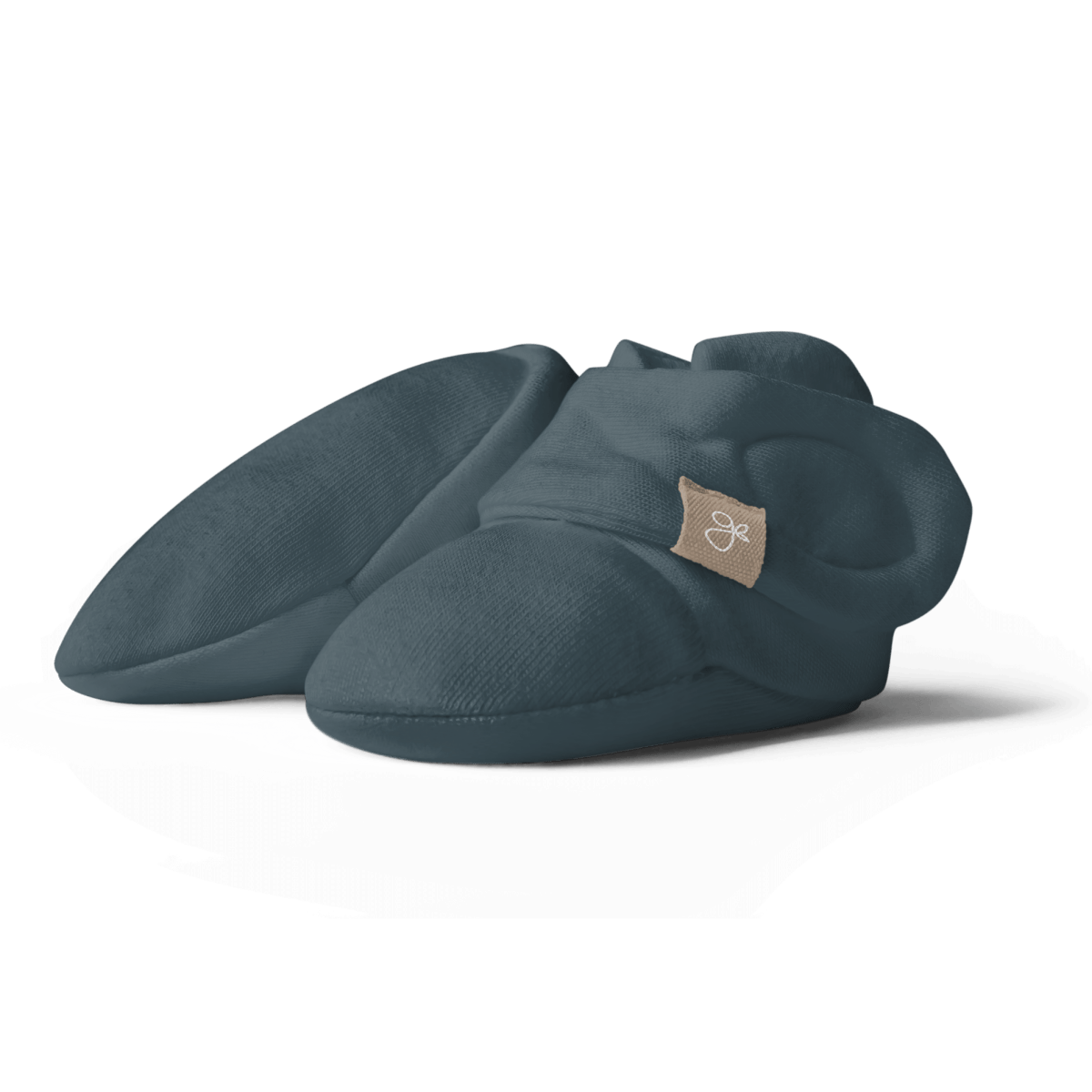 Preemie Sleep Set with dark midnight blue soft fabric boots featuring a rounded toe and cuffed ankle