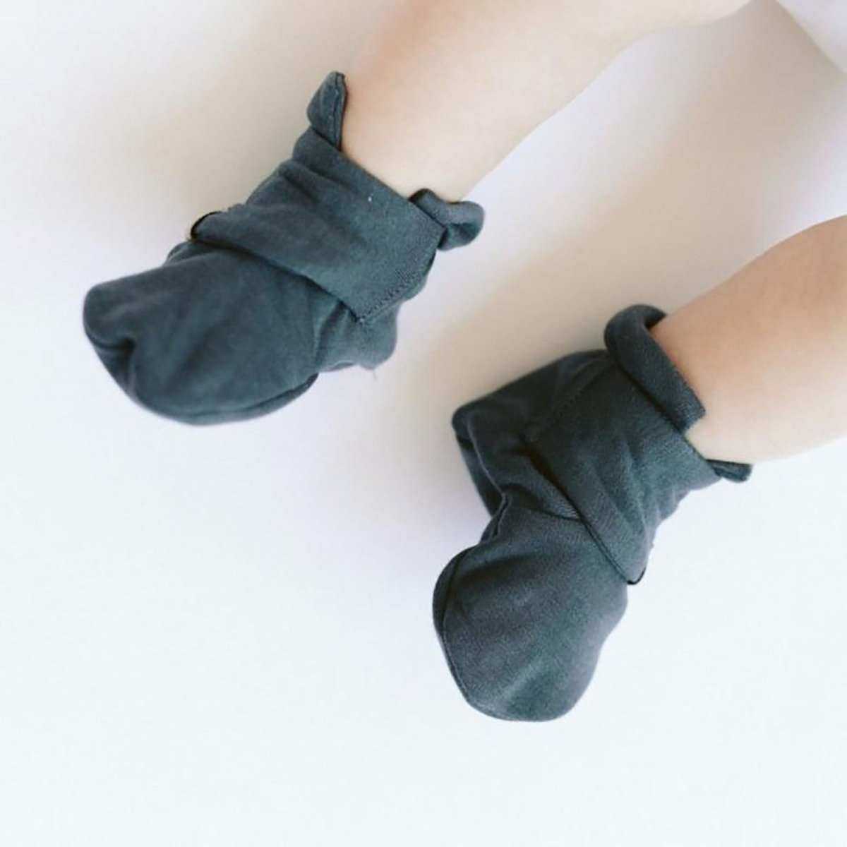 STAY ON 2-PACK BOOTS in charcoal gray soft fabric, with adjustable wrap closures and a gathered ankle fit