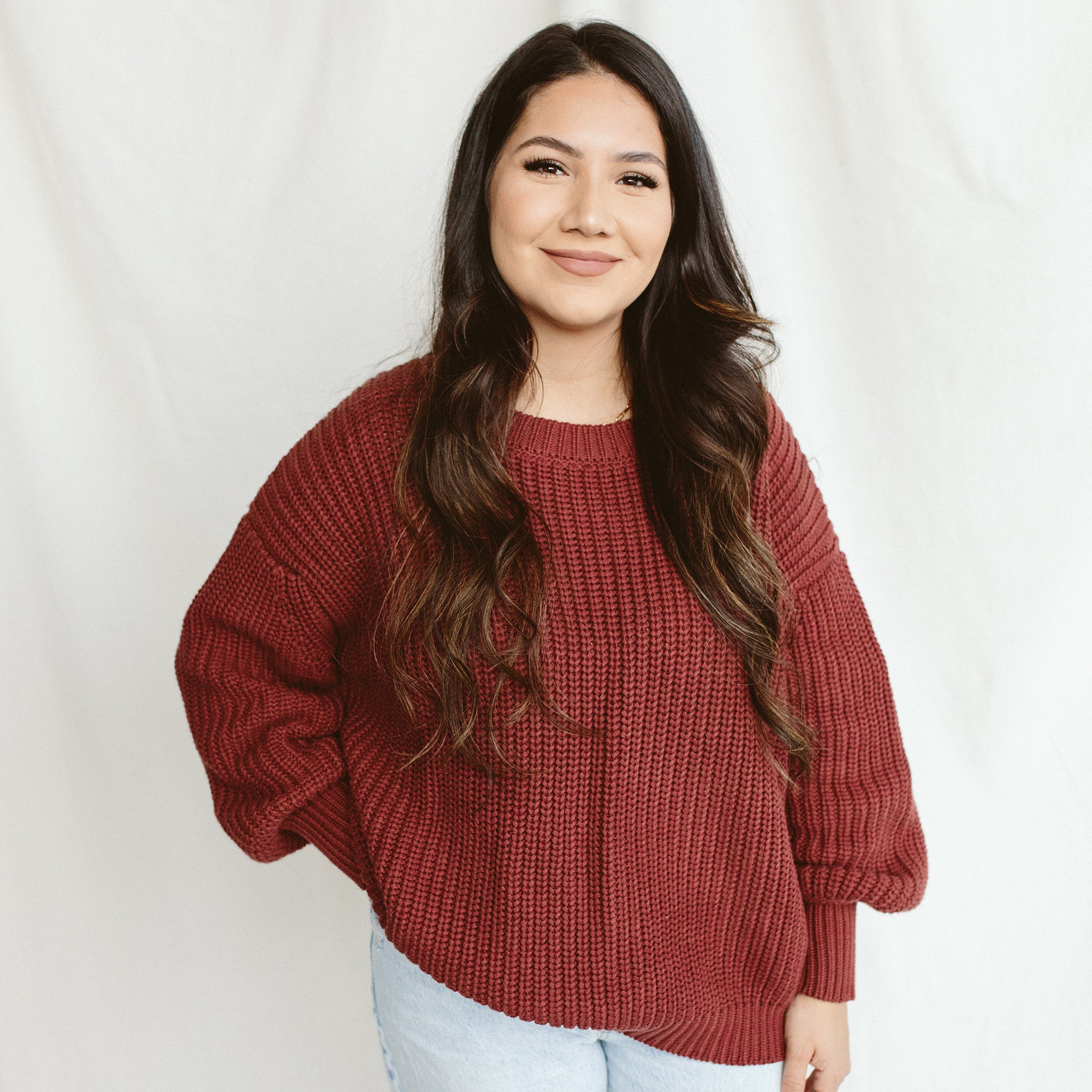 WOMENS CHUNKY KNIT SWEATER | HOT COCOA