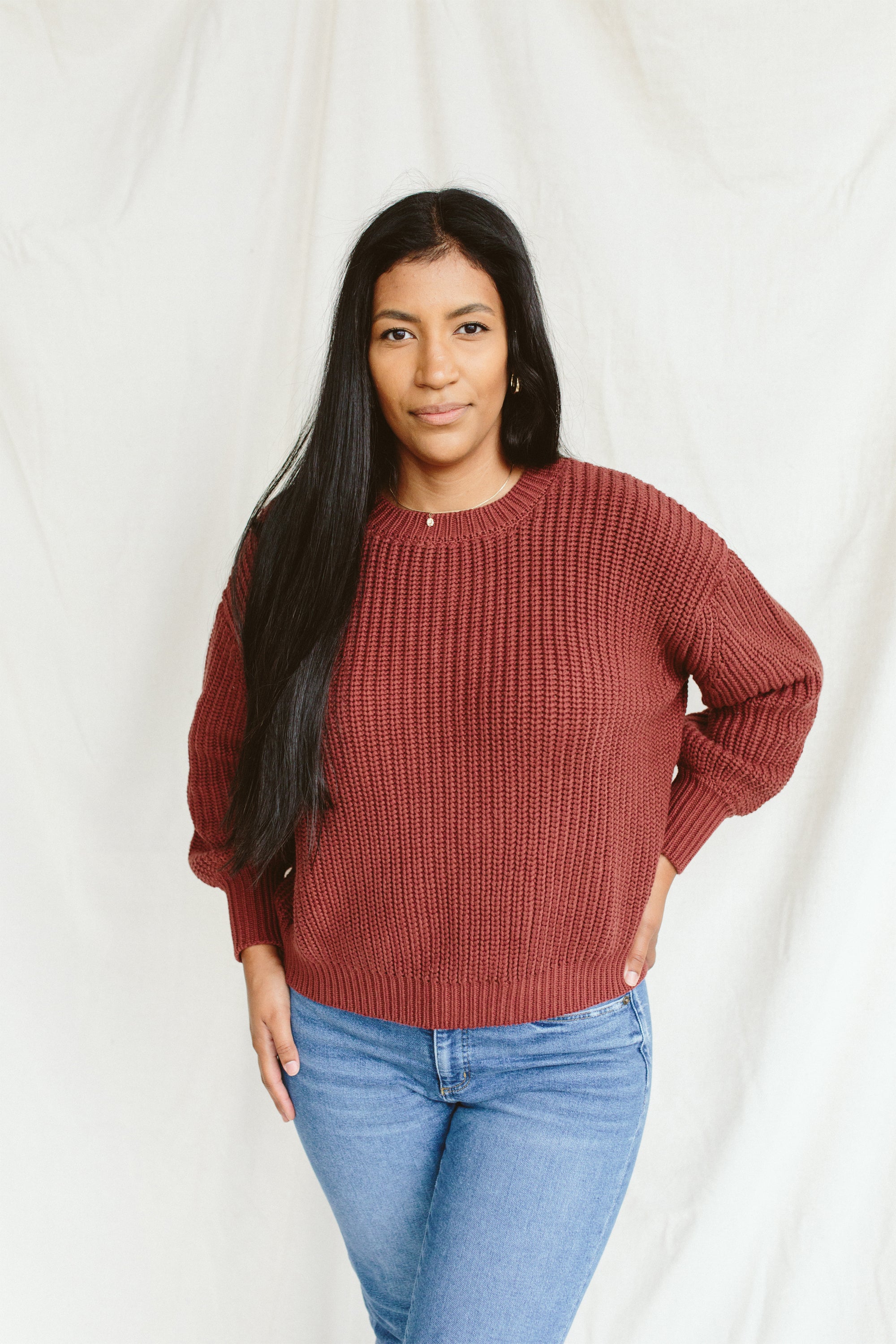 WOMENS CHUNKY KNIT SWEATER | HOT COCOA