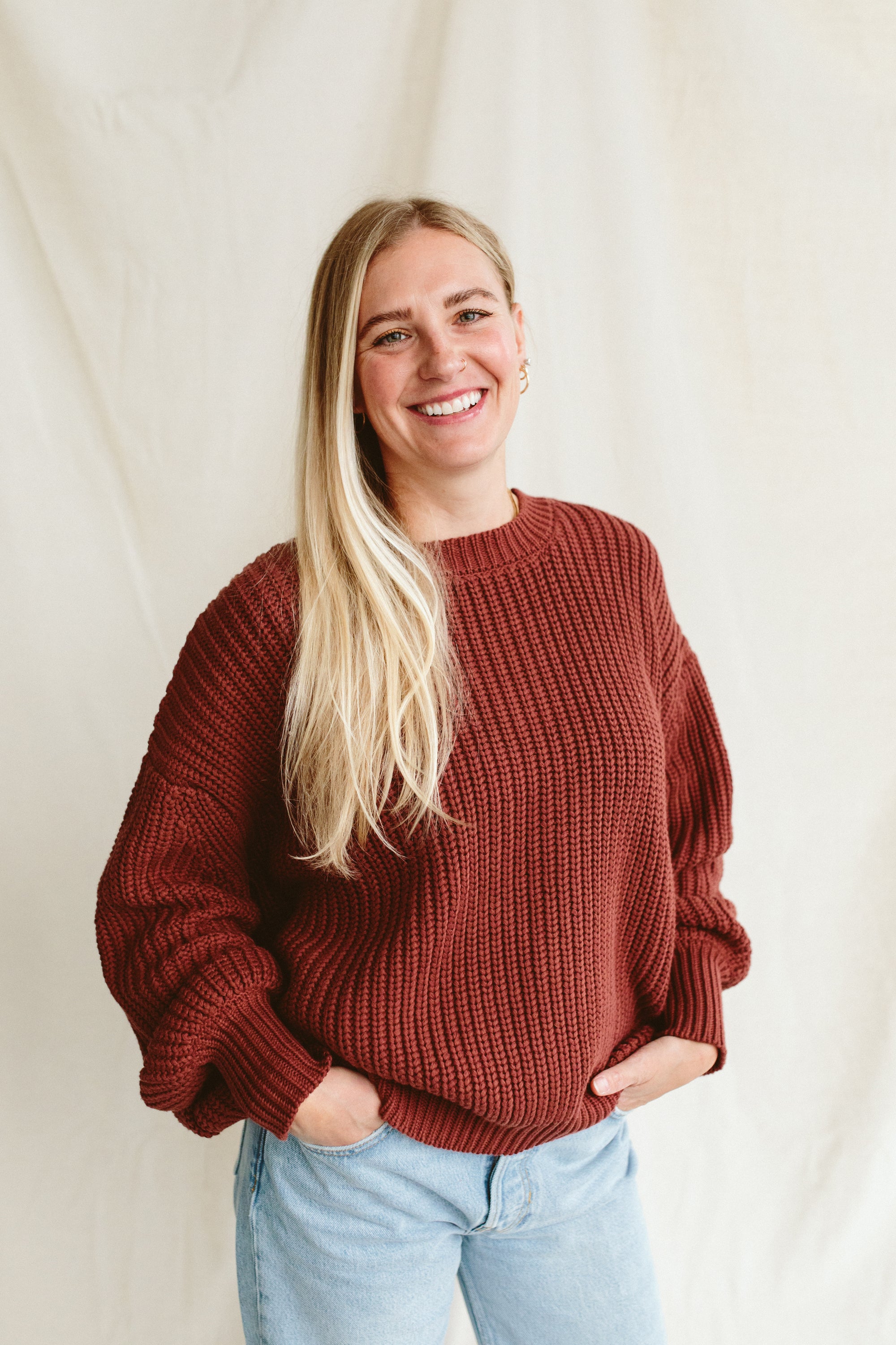 WOMENS CHUNKY KNIT SWEATER | HOT COCOA