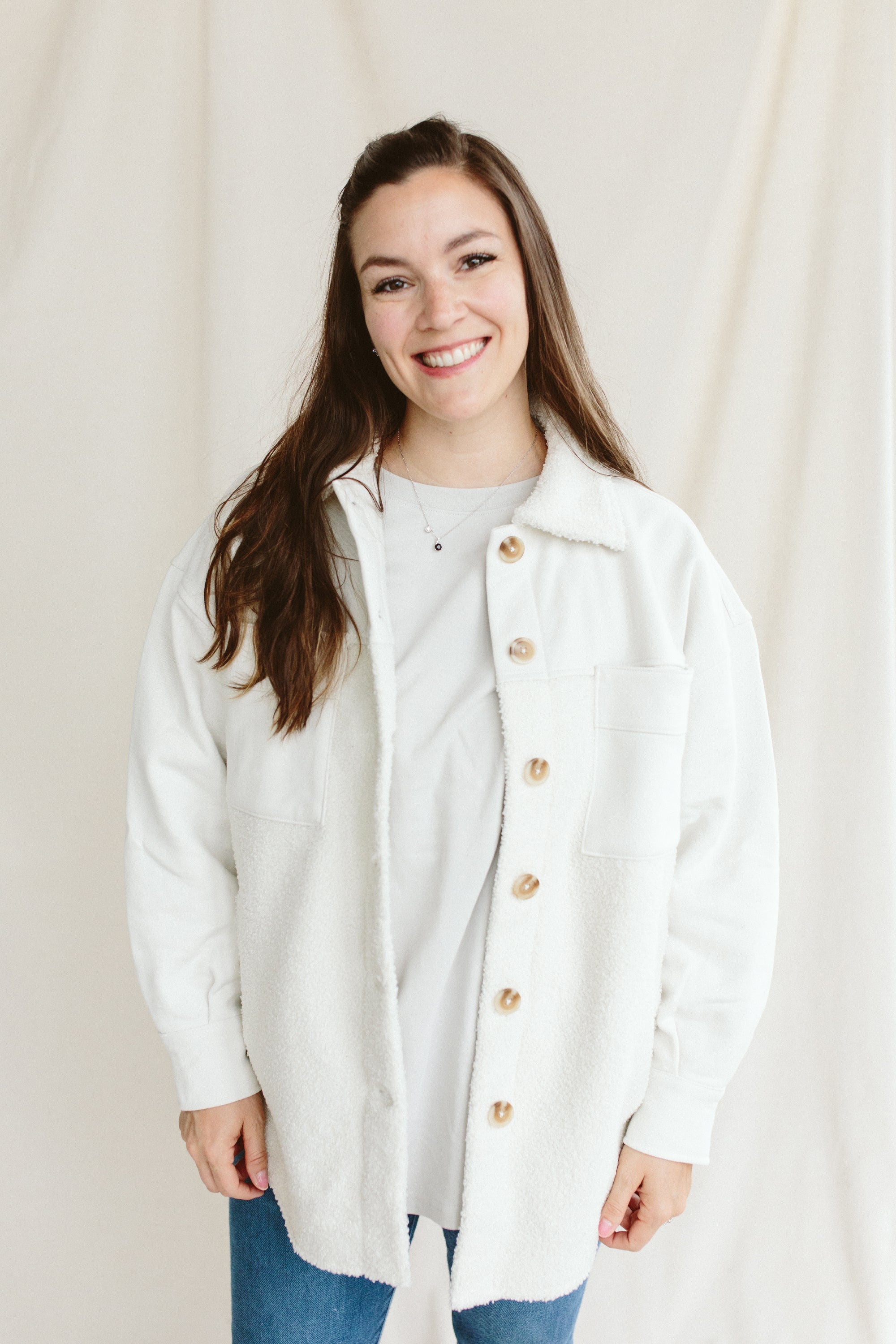 ADULT SHERPA FARM JACKET | ALABASTER