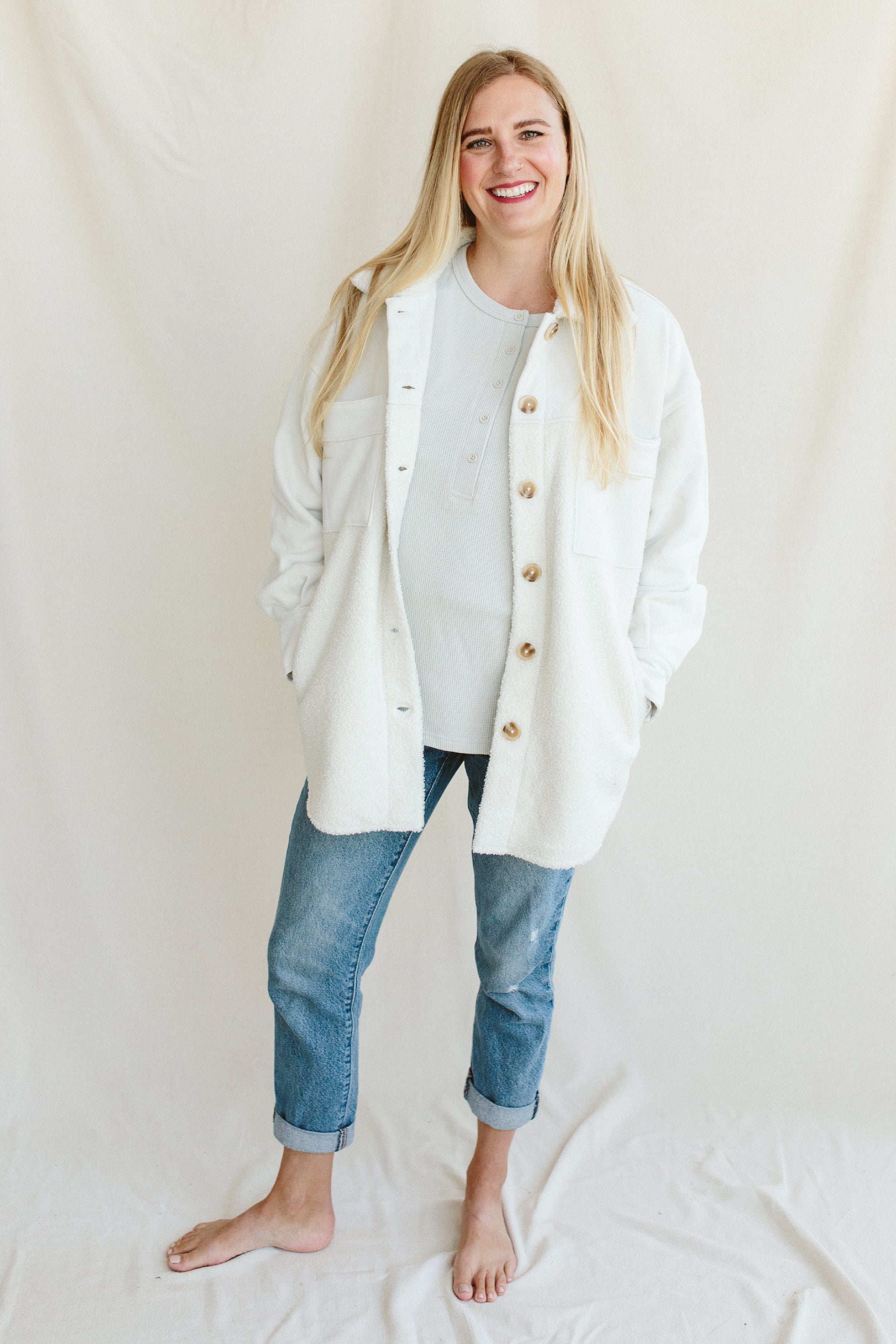 ADULT SHERPA FARM JACKET | ALABASTER