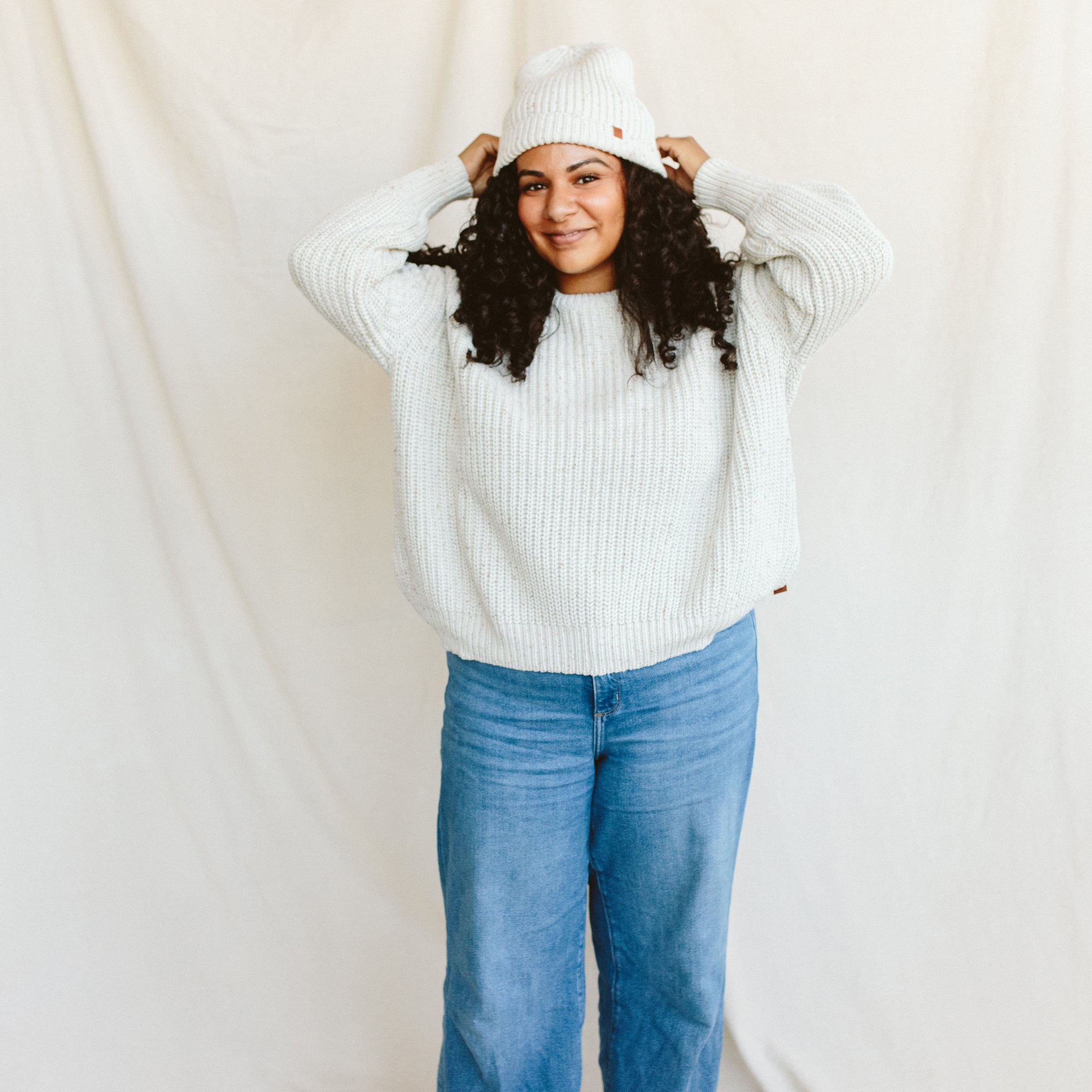 WOMENS CHUNKY KNIT SWEATER | SHELL