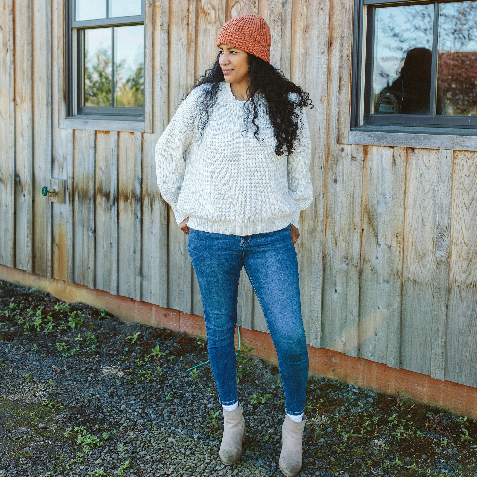 WOMENS CHUNKY KNIT SWEATER | SHELL