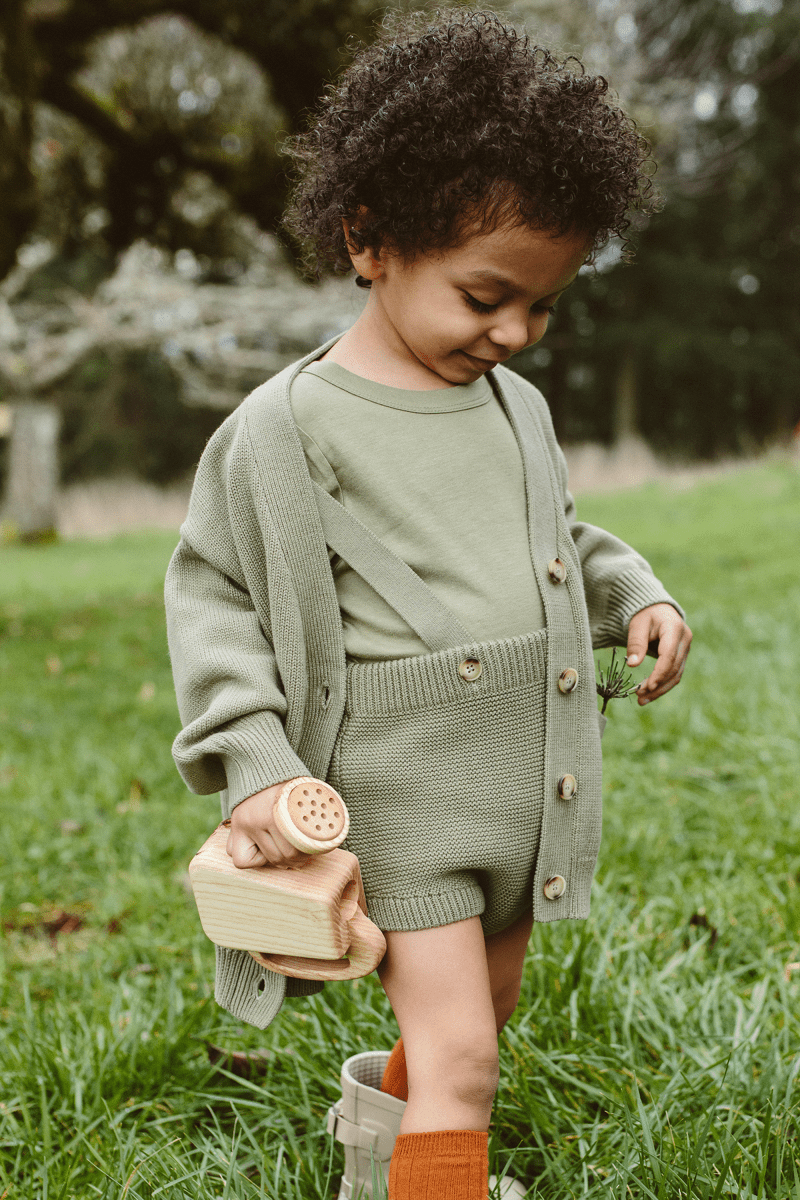 KNIT SUSPENDER BLOOMERS | ARTICHOKE - goumikids