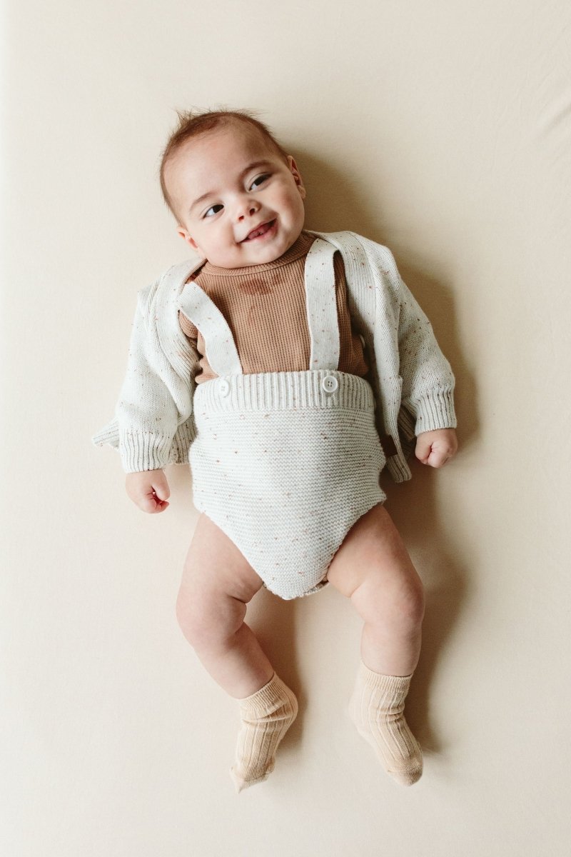 KNIT SUSPENDER BLOOMERS | SHELL - goumikids
