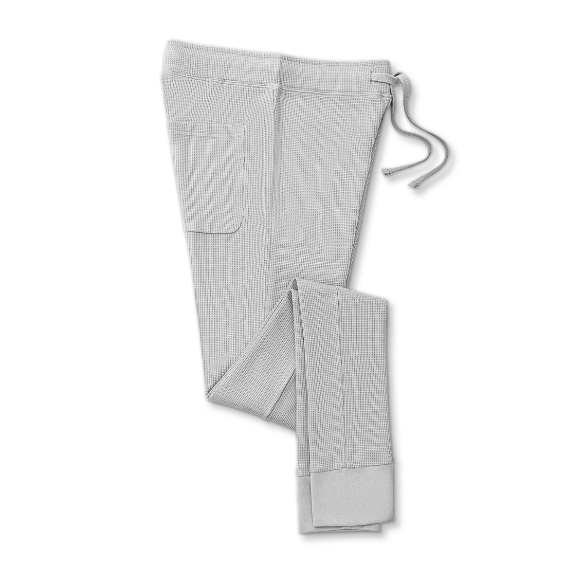 WOMENS SEPARATES BOTTOMS in light stone thermal knit with a drawstring waist, side pocket, and fitted legs